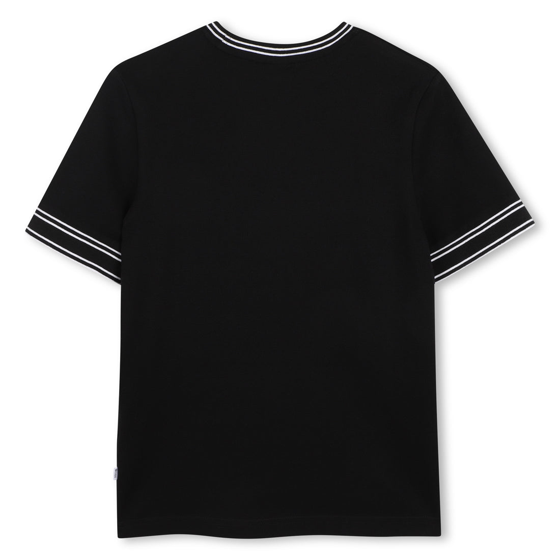 Cotton Piqué T Shirt With Contrast Trim, Black Hugo Boss