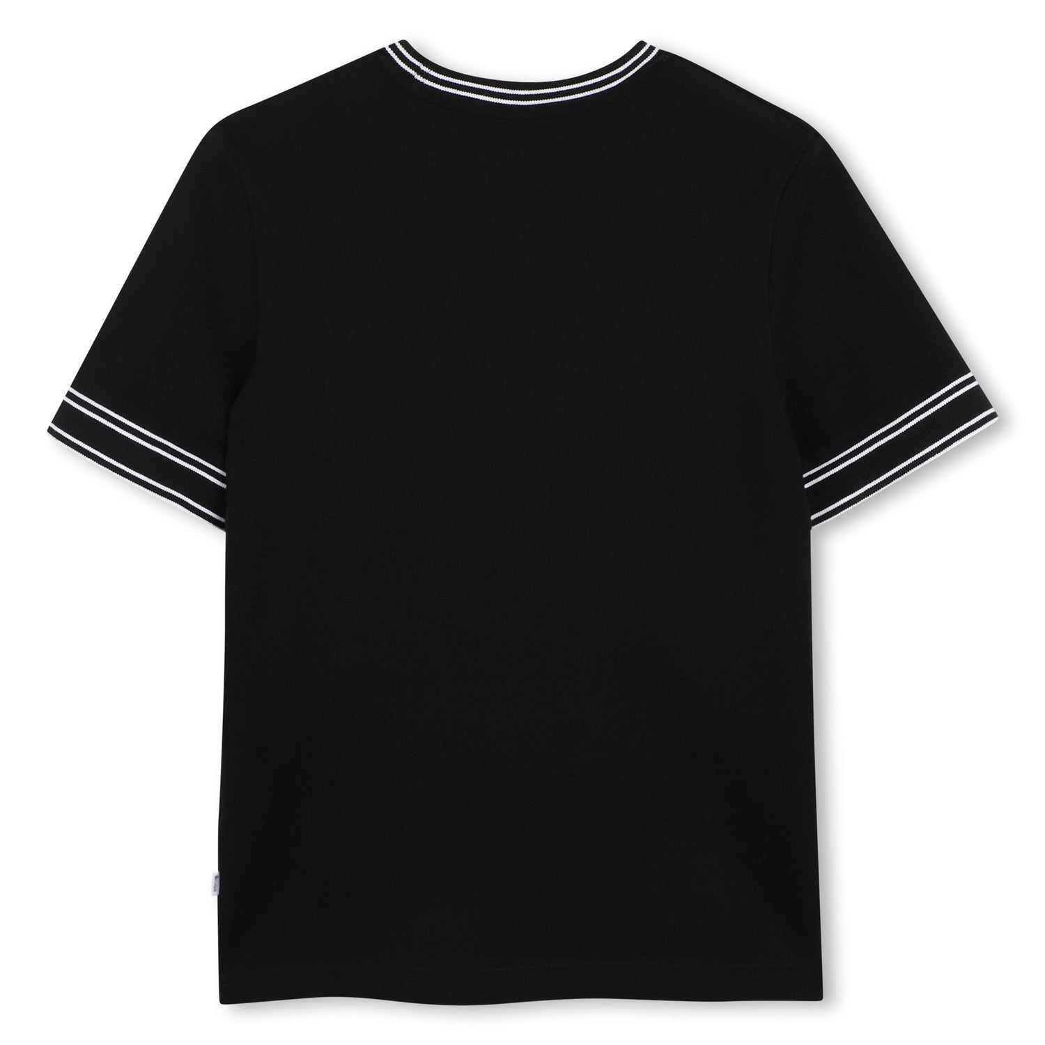 Cotton Piqué T Shirt With Contrast Trim, Black Hugo Boss