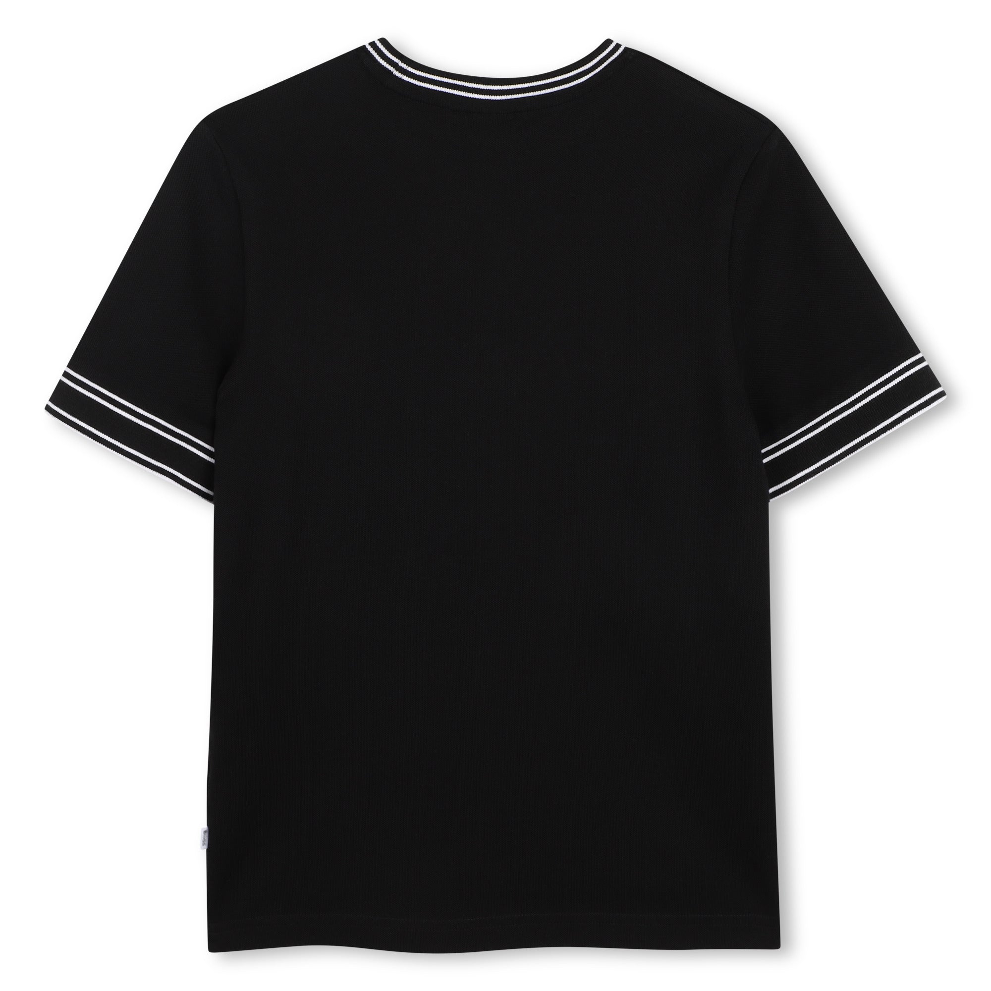 Cotton Piqué T Shirt With Contrast Trim, Black Hugo Boss