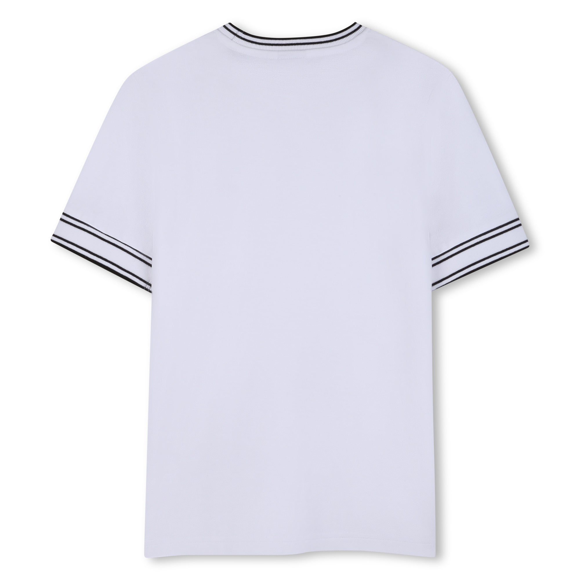 Cotton Piqué Short Sleeve T Shirt with Contrast Trim Hugo Boss