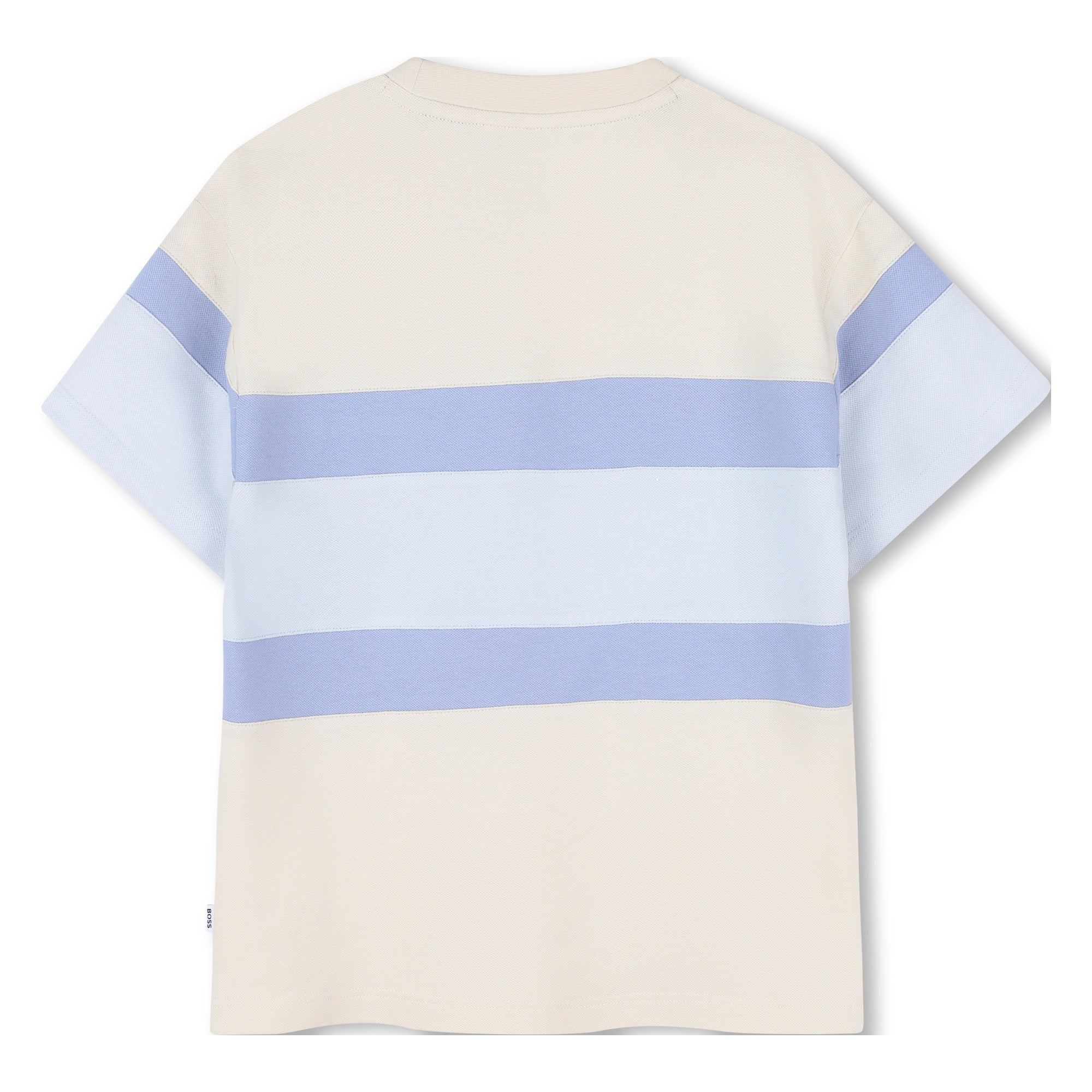 Wide Stripe Short Sleeve Piqué T Shirt with Chest Pocket Hugo Boss