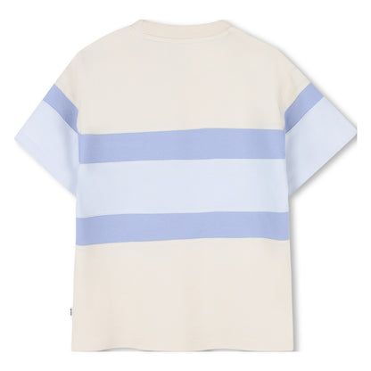 Wide Stripe Short Sleeve Piqué T Shirt with Chest Pocket Hugo Boss