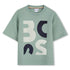 Boys Oversized Graphic Piqué T-Shirt in Sage Green Hugo Boss
