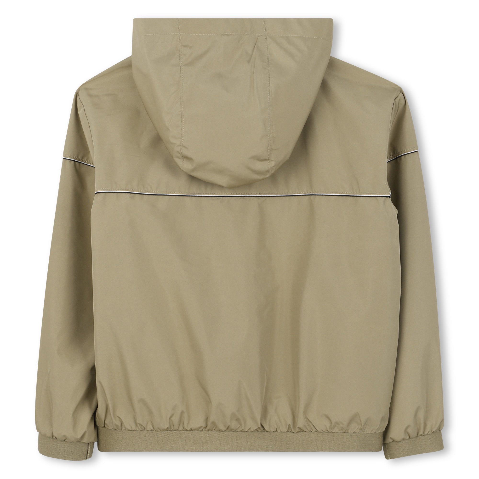 Boys Color-Block Hooded Windbreaker in Khaki Hugo Boss