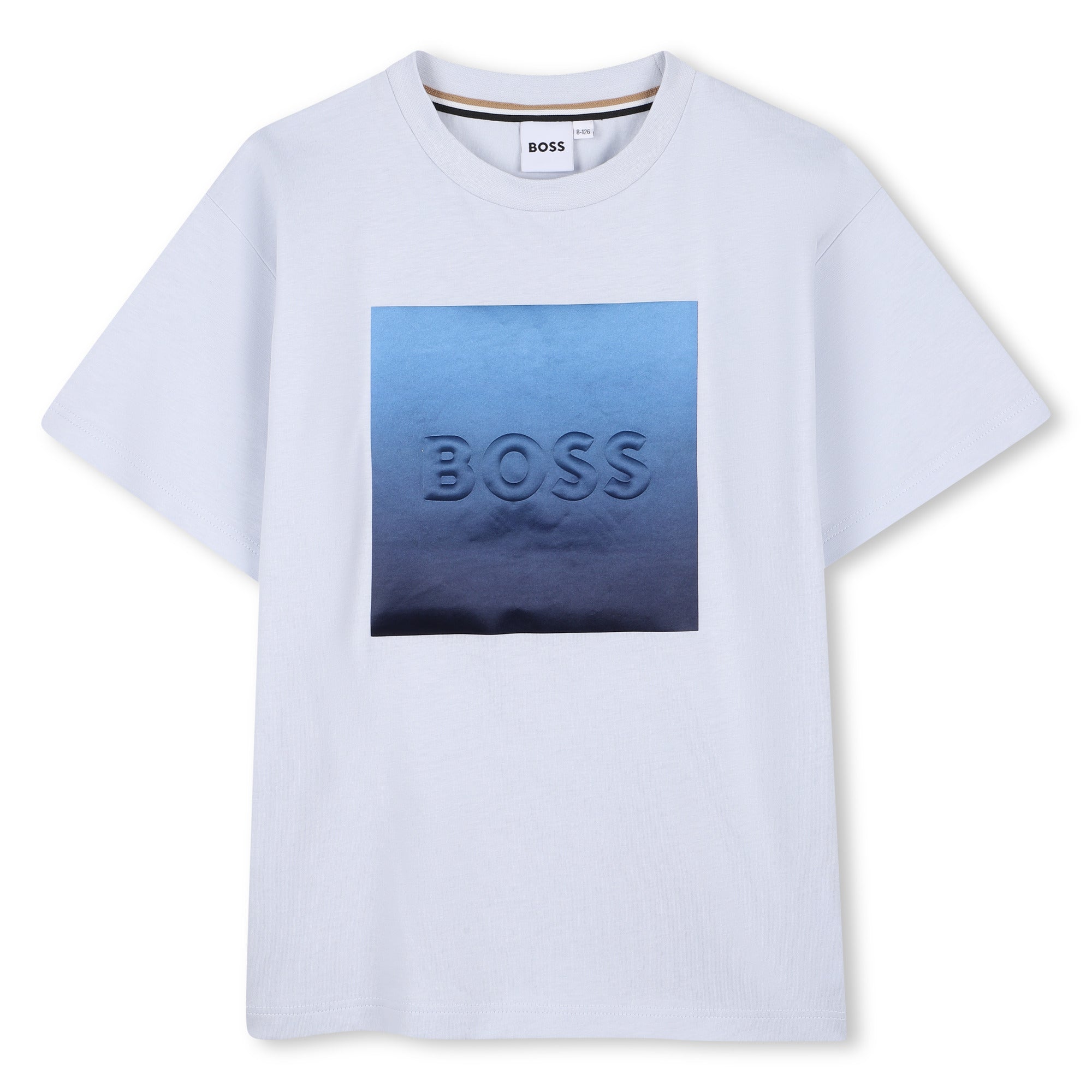 Boys Logo T-Shirt and Bermuda Shorts Set in White and Navy Hugo Boss