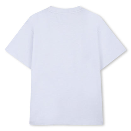 Boys Logo T-Shirt and Bermuda Shorts Set in White and Navy Hugo Boss