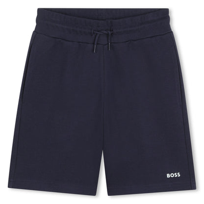 Boys Logo T-Shirt and Piqué Shorts Set in Mint and Navy Hugo Boss