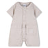 Linen Blend Short Sleeve Jumpsuit with Patch Pockets Hugo Boss
