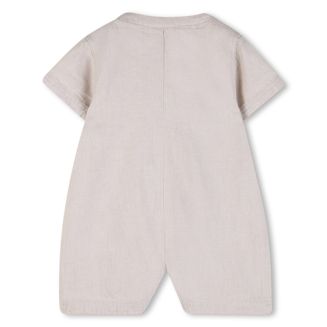 Linen Blend Short Sleeve Jumpsuit with Patch Pockets Hugo Boss