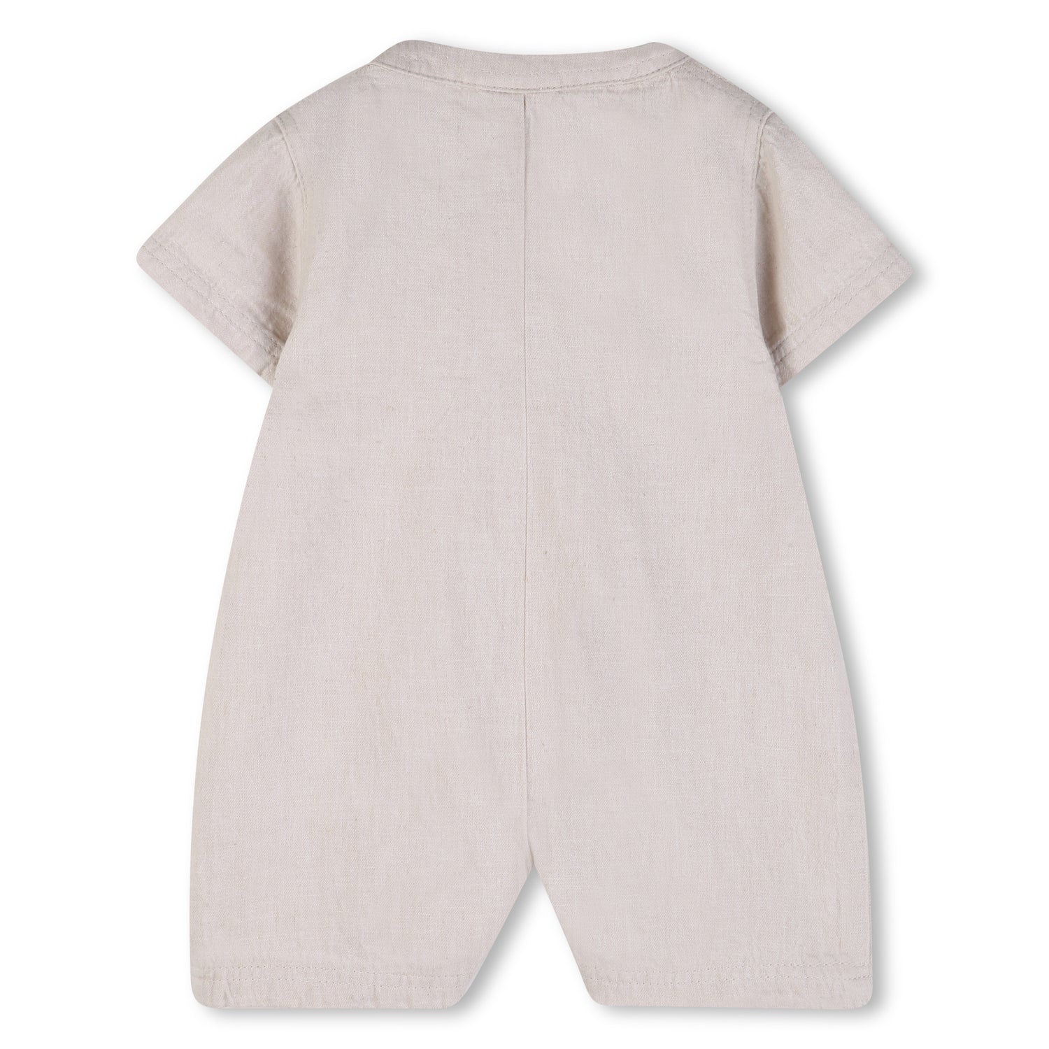 Linen Blend Short Sleeve Jumpsuit with Patch Pockets Hugo Boss
