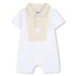 Baby Polo Jumpsuit in White and Beige Hugo Boss