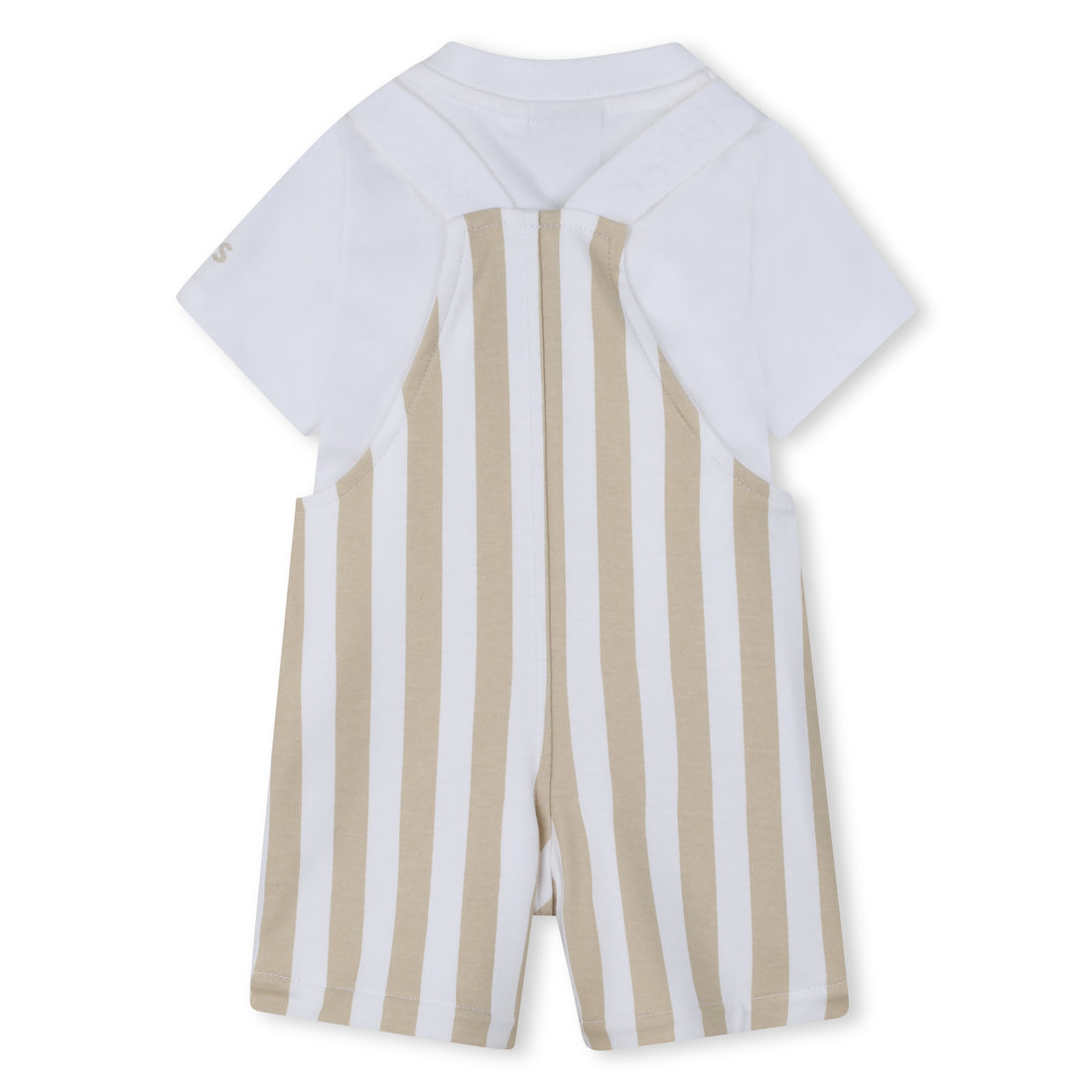Organic Cotton Stripe Overalls &amp; T-Shirt Gift Set Hugo Boss