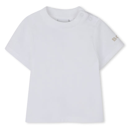 Organic Cotton Stripe Overalls &amp; T-Shirt Gift Set Hugo Boss