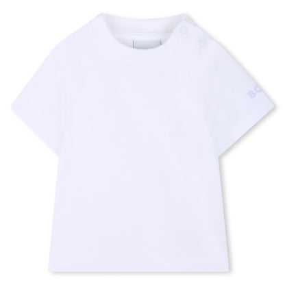 Organic Cotton Stripe Overalls &amp; T-Shirt Gift Set Hugo Boss