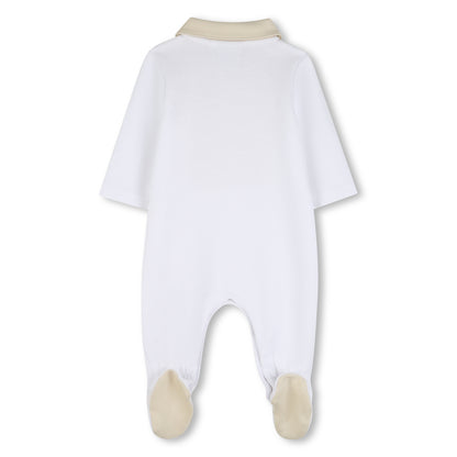 Baby Polo Pyjamas in White and Beige Hugo Boss