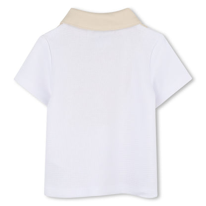 Baby Polo Shirt and Shorts Set in White and Beige Hugo Boss