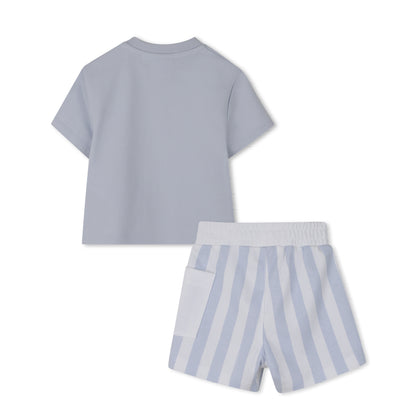 Organic Cotton T-Shirt &amp; Stripe Shorts Gift Set Hugo Boss