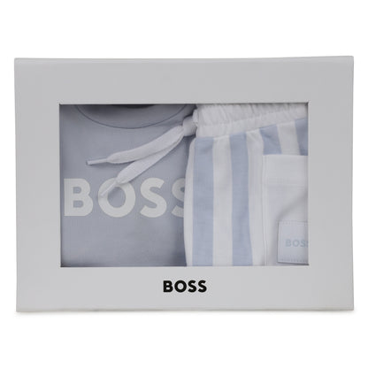 Organic Cotton T-Shirt &amp; Stripe Shorts Gift Set Hugo Boss