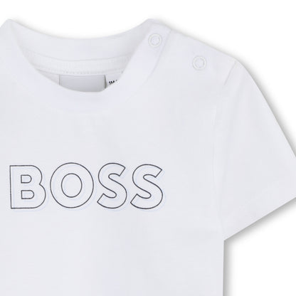 Organic Cotton Cardigan, T-Shirt &amp; Joggers Gift Set Hugo Boss
