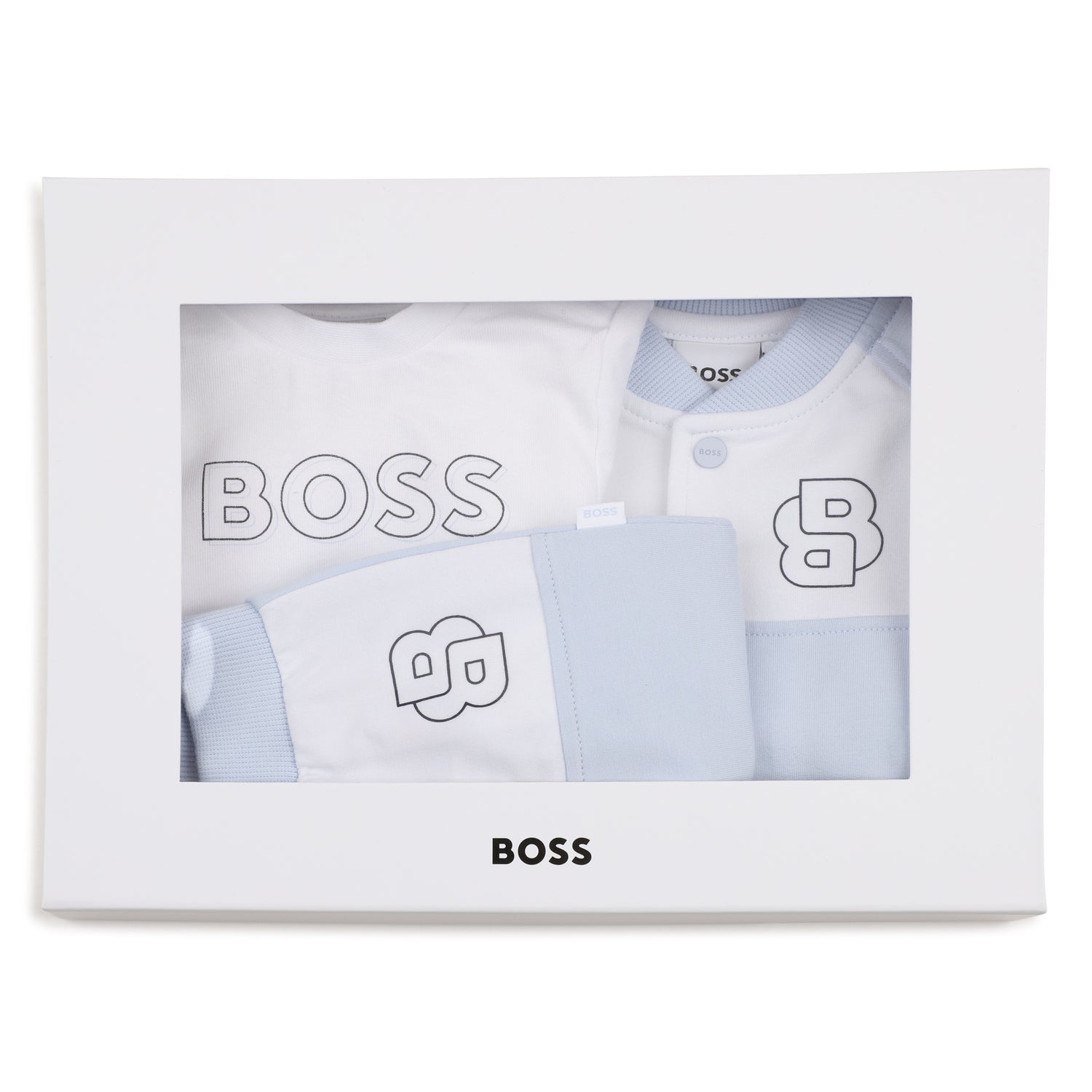 Organic Cotton Cardigan, T-Shirt &amp; Joggers Gift Set Hugo Boss