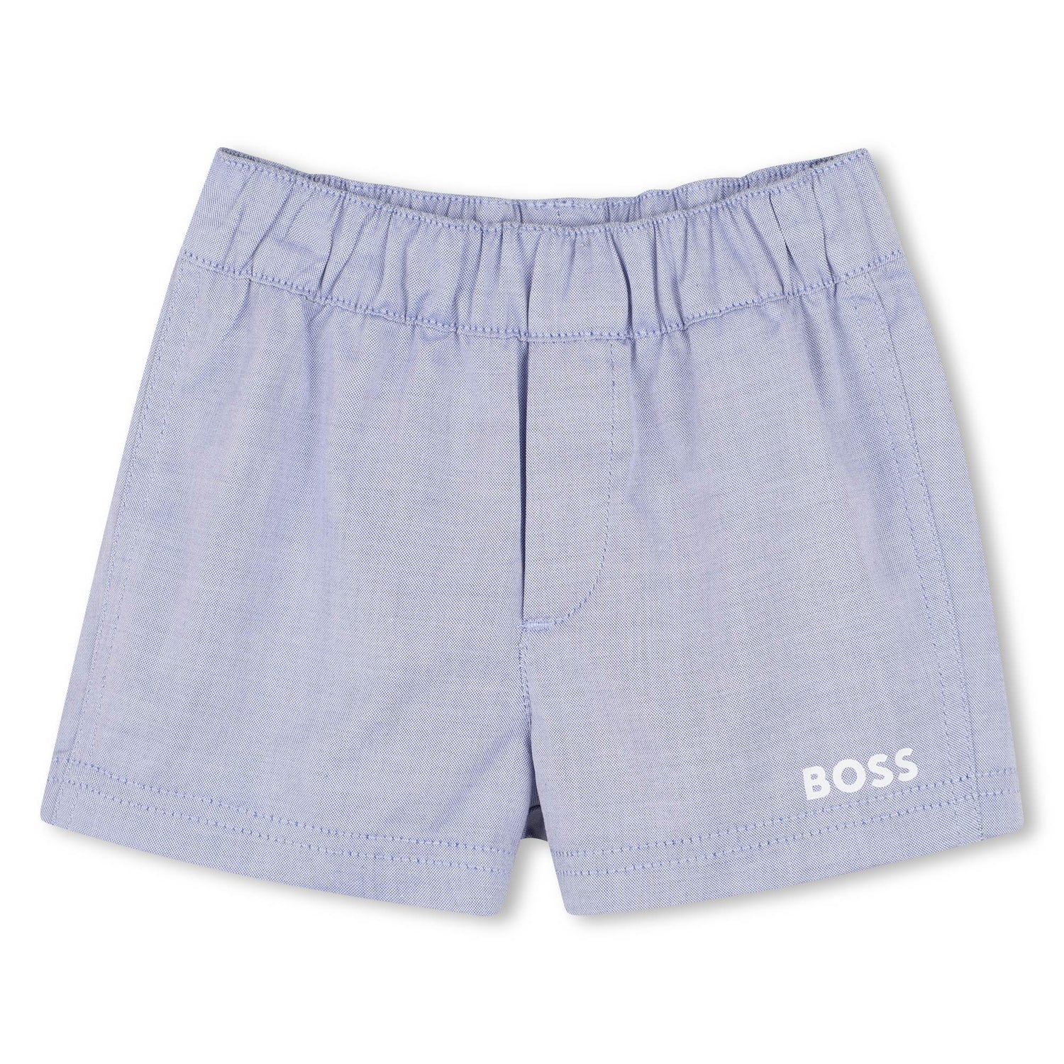 Cotton Shirt and Shorts Set in Oxford Weave Hugo Boss