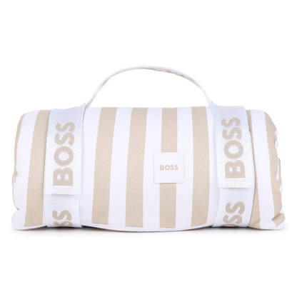 Baby "My First" Bi-Face Striped Blanket in Stone Hugo Boss