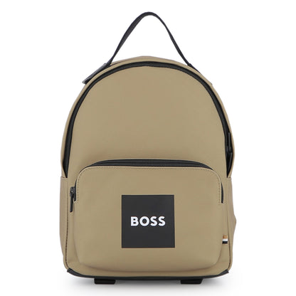 Boys Small Logo Backpack in Khaki Hugo Boss