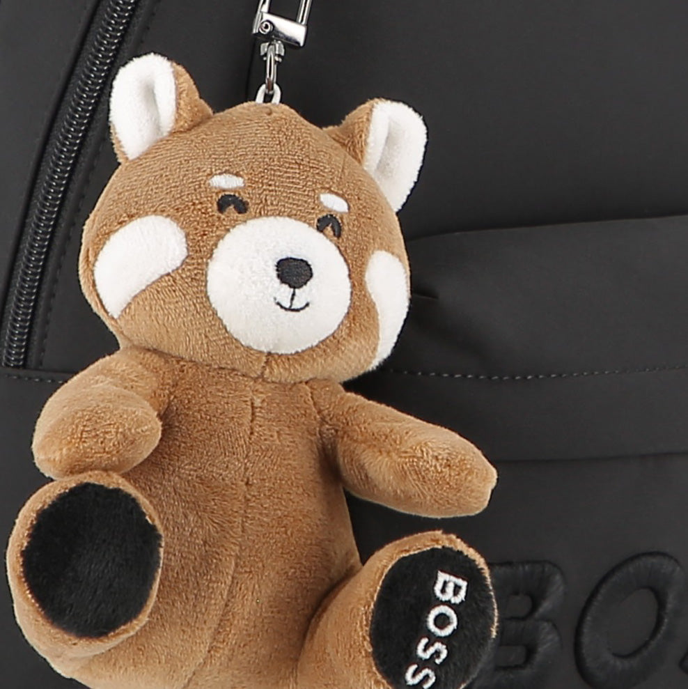 Boys Small Logo Backpack with Removable Soft Toy in Black Hugo Boss