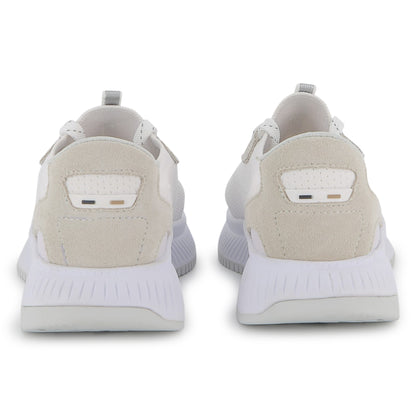 Textile and Suede Low Top Lace Up Sneakers with Cushioned Sole Hugo Boss