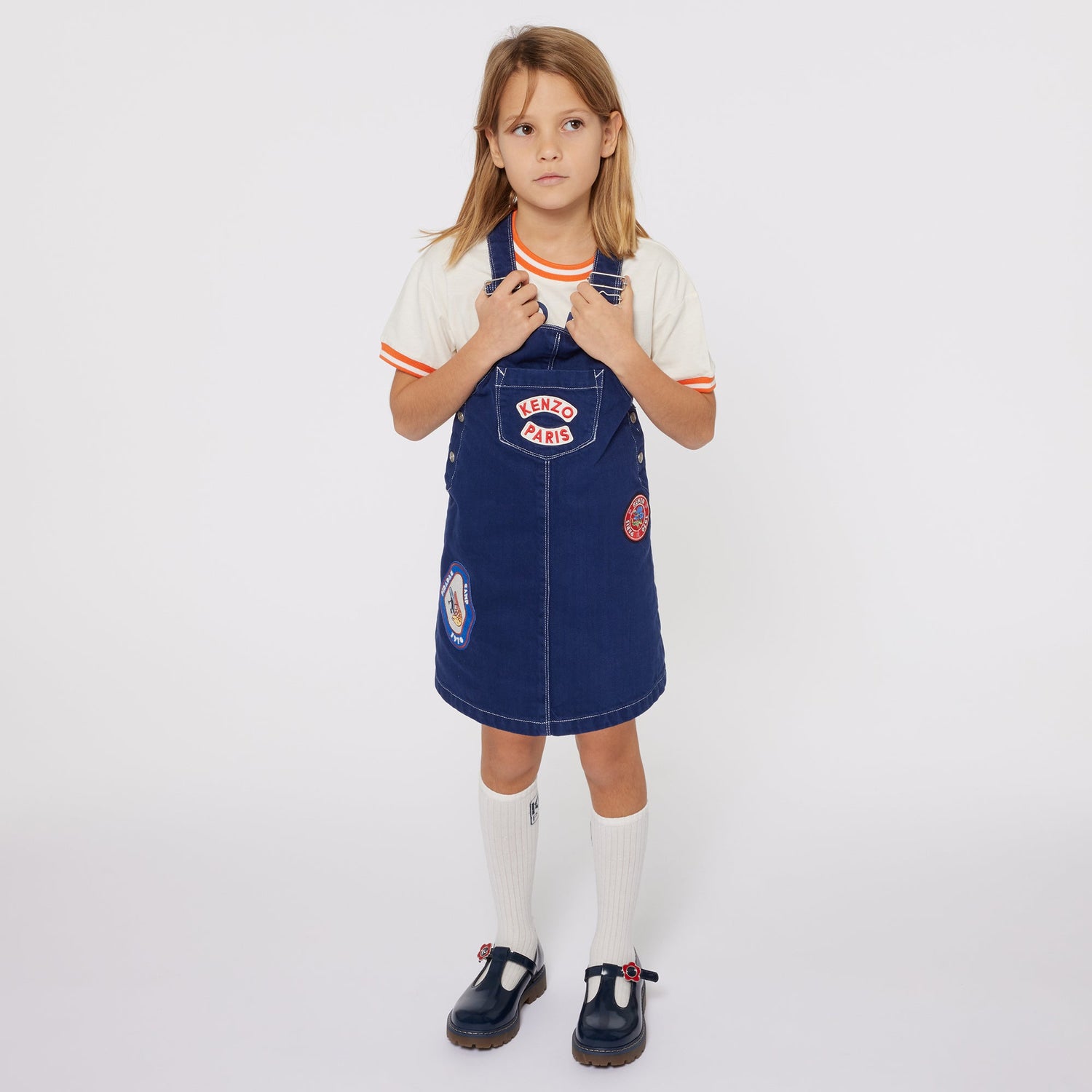 Embroidered Dungaree Dress Kenzo