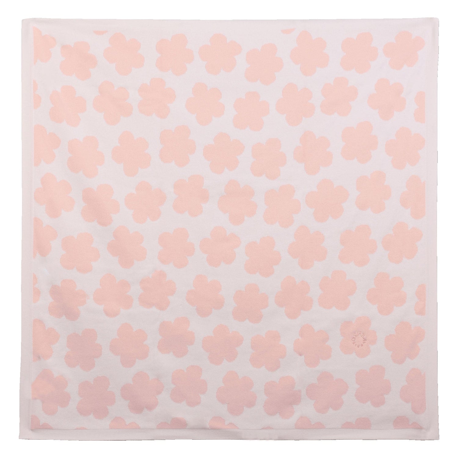 Cotton Baby Blanket with Logo Pattern, Veiled Rose, Sky Blue Kenzo