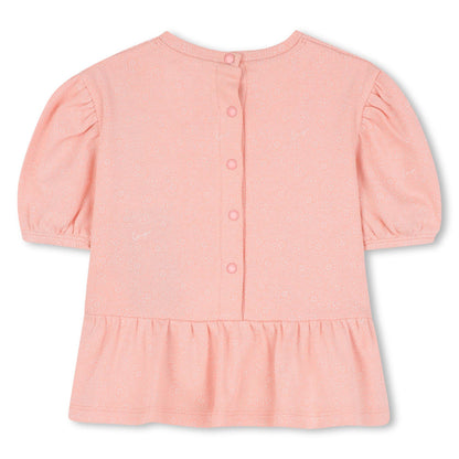Baby pink dress, white leggings and matching headband set with embroidered detail Kenzo