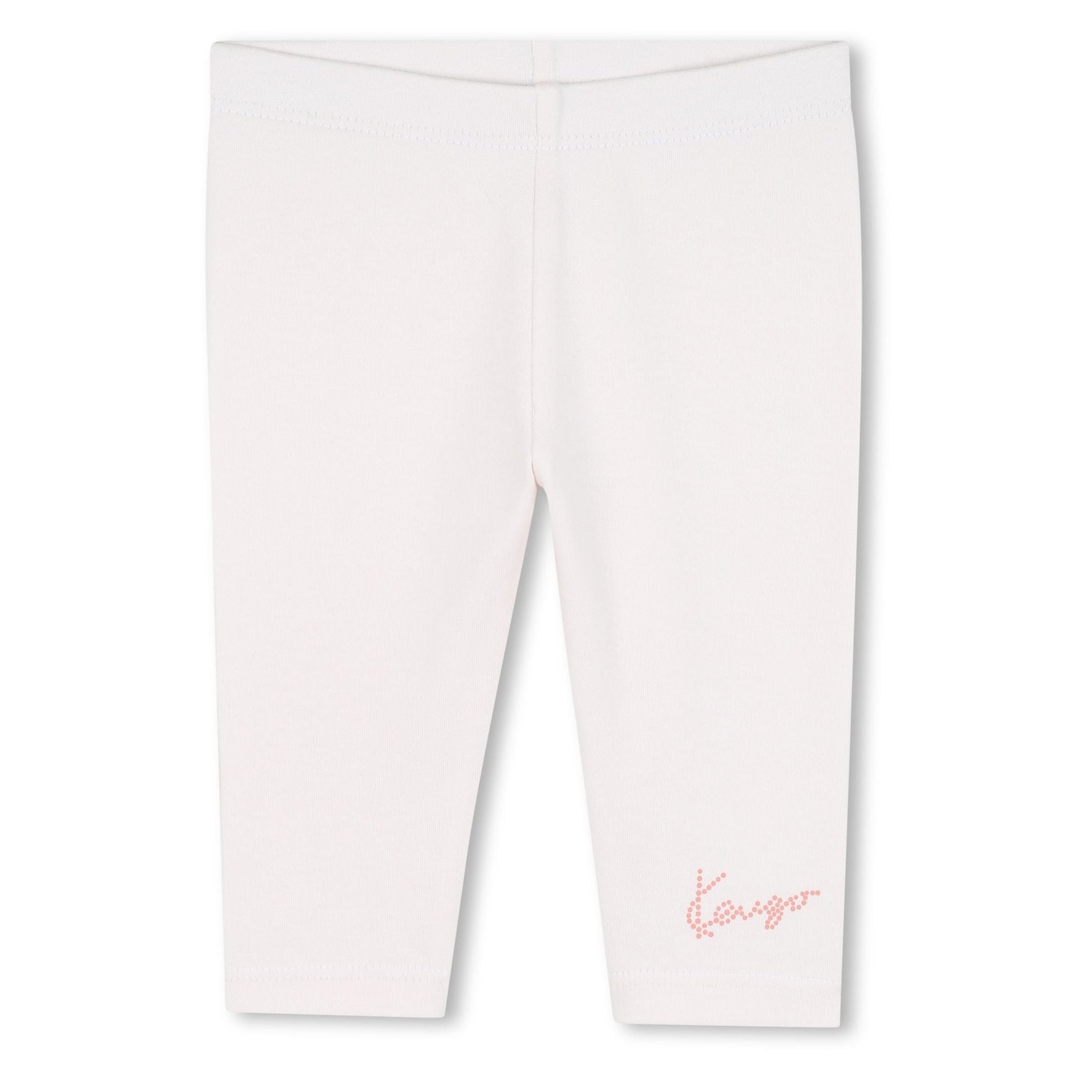 Baby pink dress, white leggings and matching headband set with embroidered detail Kenzo