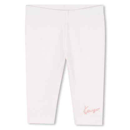Baby pink dress, white leggings and matching headband set with embroidered detail Kenzo