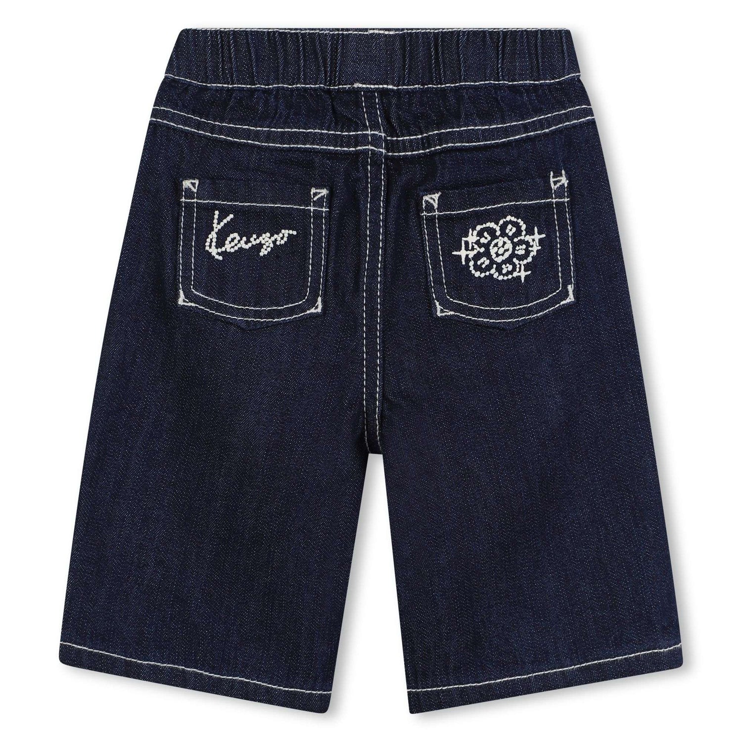 Kids dark denim trousers with embroidered back pockets Kenzo