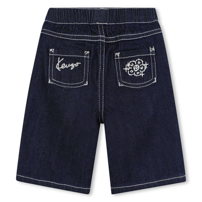 Kids dark denim trousers with embroidered back pockets Kenzo
