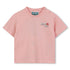 Baby pink organic cotton t-shirt with chest and back logo print Kenzo