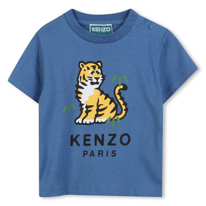 Kids Jersey T-Shirt with Tiger Print Kenzo