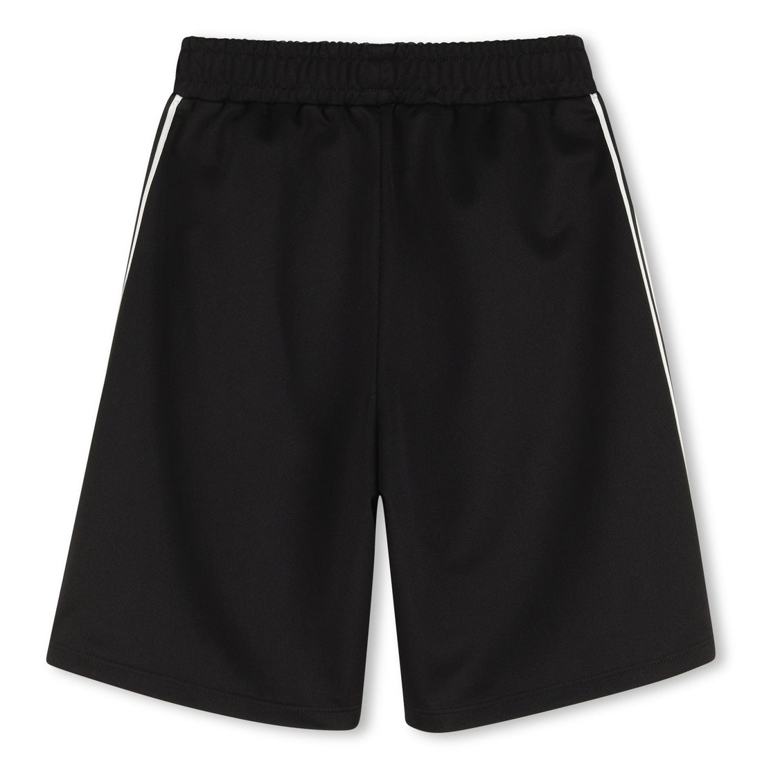Black Bermuda Shorts with Tiger Logo and Side Stripes Kenzo
