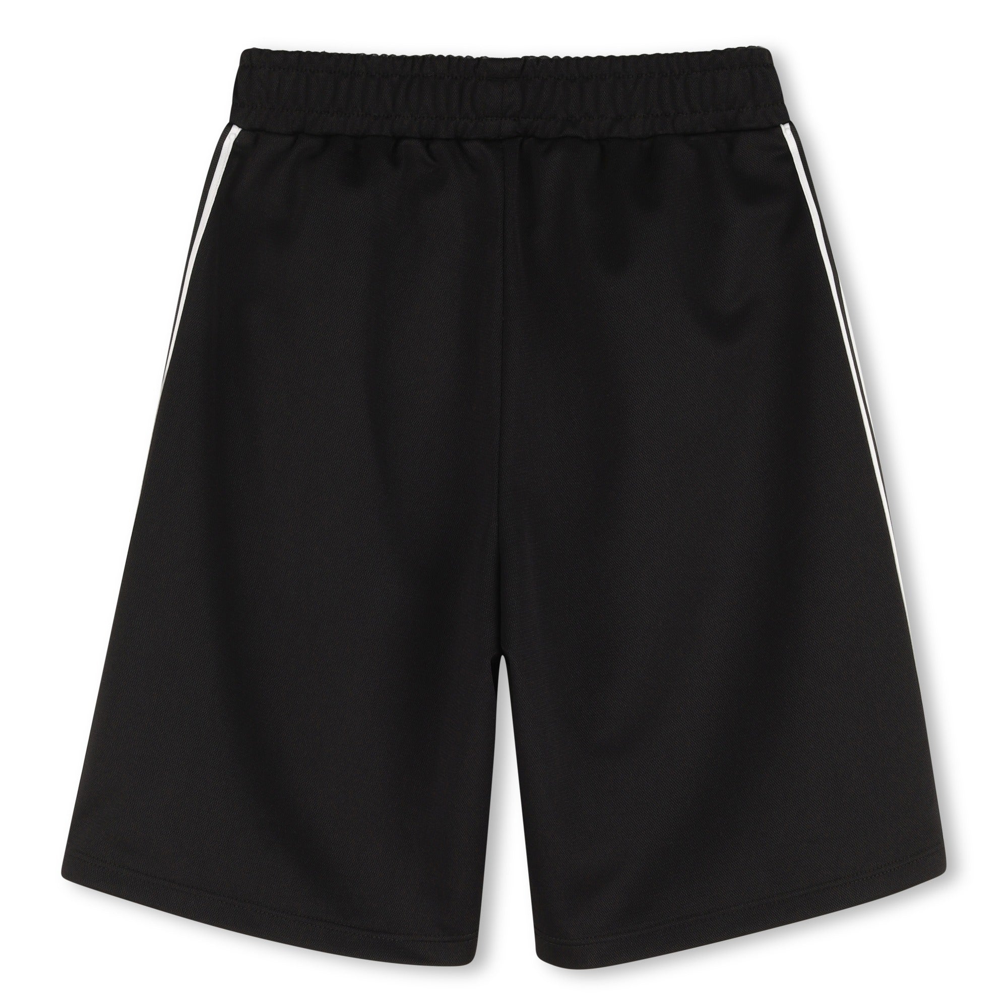 Black Bermuda Shorts with Tiger Logo and Side Stripes Kenzo