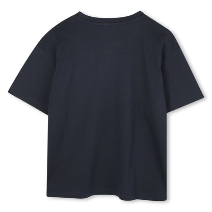 Kids organic cotton t-shirt with roaring tiger logo print Kenzo