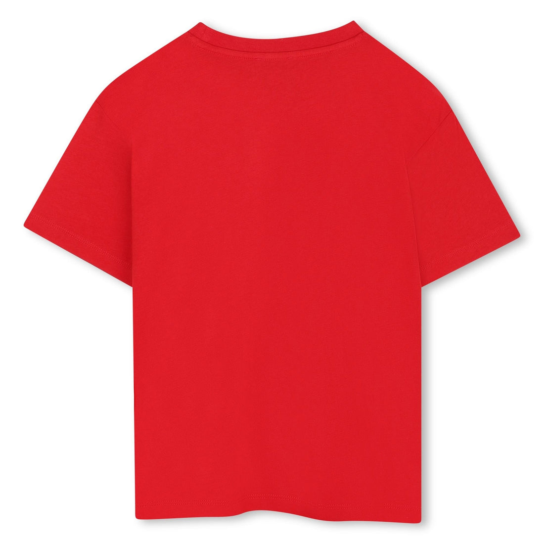 Kids red short sleeve organic cotton t-shirt with floral logo print Kenzo