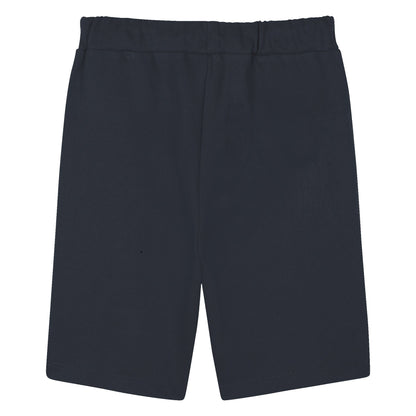 Kids navy cotton Bermuda shorts with drawstring waist and logo print Kenzo