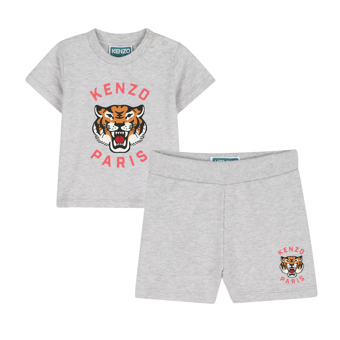 T-Shirt &amp; Bermuda Shorts Set in Heather Grey Kenzo