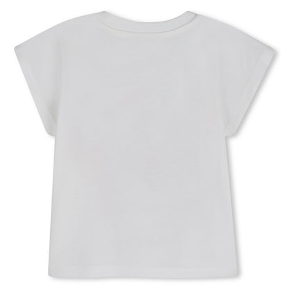 Baby T Shirt And Shorts Set In Organic Cotton, White And Cream Kenzo
