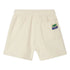 Terry Cotton Elasticated Waist Shorts, Ecru, Fluorescent Green American Vintage