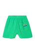 Terry Cotton Elasticated Waist Shorts, Ecru, Fluorescent Green American Vintage
