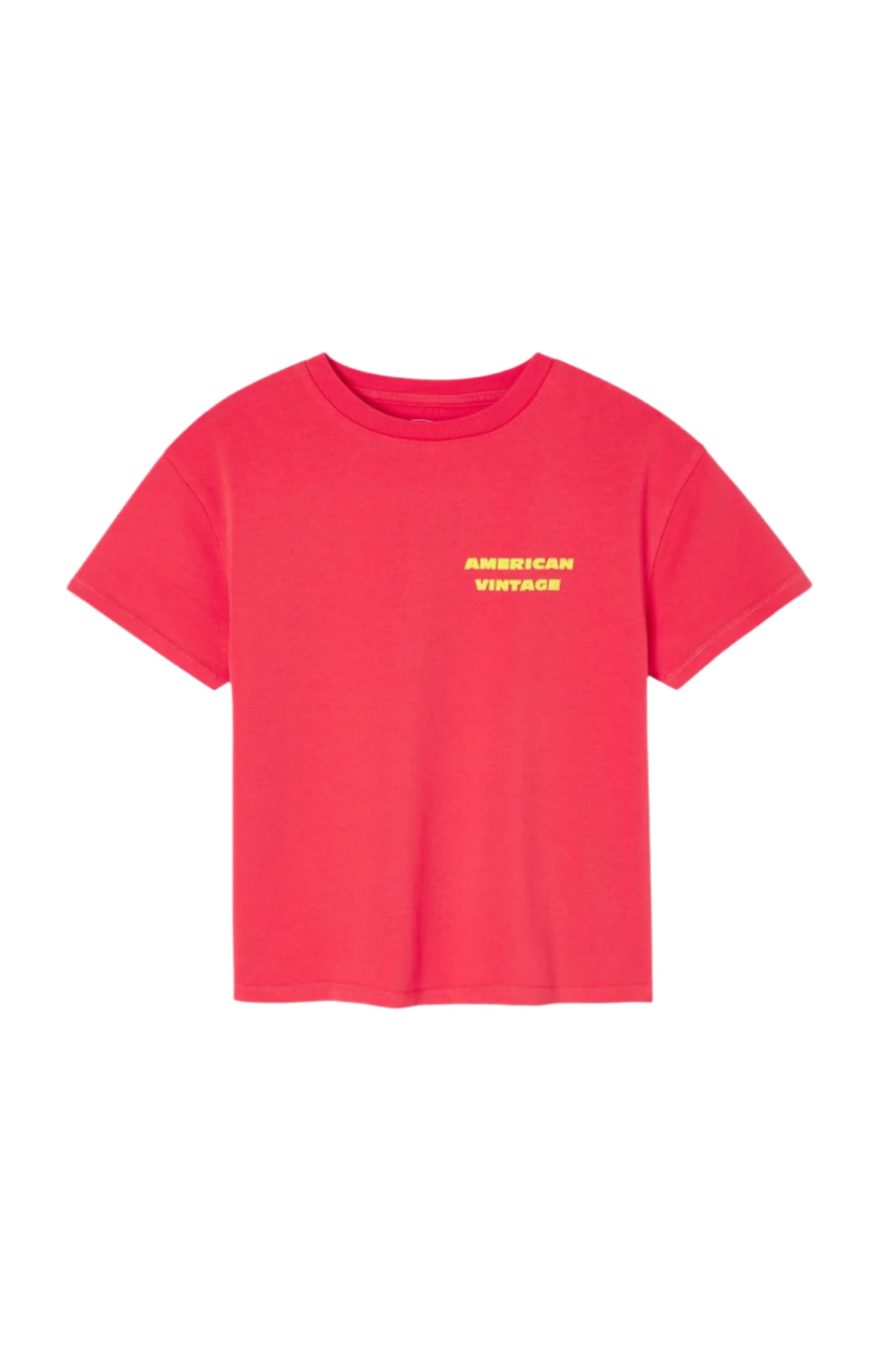 Printed Cotton Crew Neck T-Shirt American Vintage