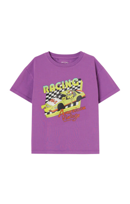 Printed Cotton Crew Neck T-Shirt American Vintage
