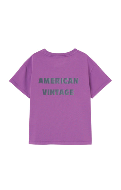 Printed Cotton Crew Neck T-Shirt American Vintage